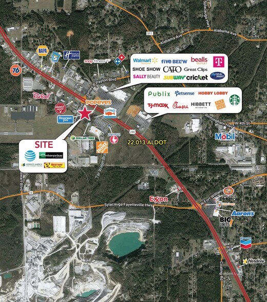 41162-41240 Us-280 Hwy, Sylacauga, AL à louer - Aérien - Image 3 de 3