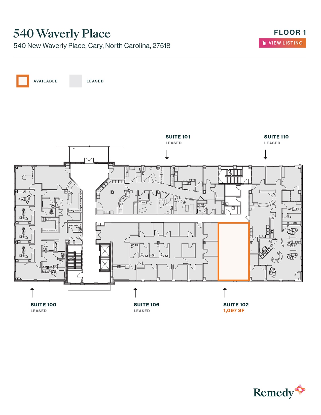 540 New Waverly Pl, Cary, NC à louer Plan d’étage- Image 1 de 1