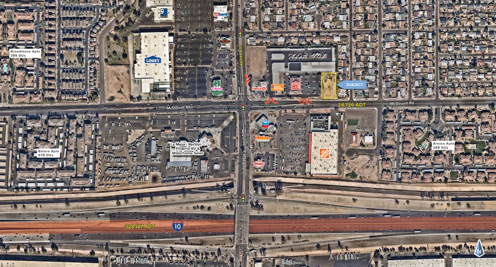 7402 W McDowell Rd, Phoenix, AZ for lease - Aerial - Image 2 of 8