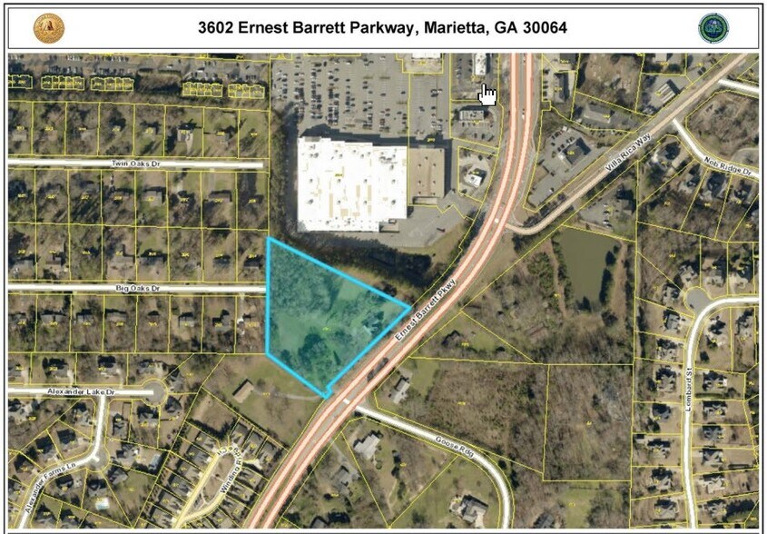 3602 Ernest W. Barrett Parkway, Marietta, GA à vendre - Plan cadastral - Image 2 de 9