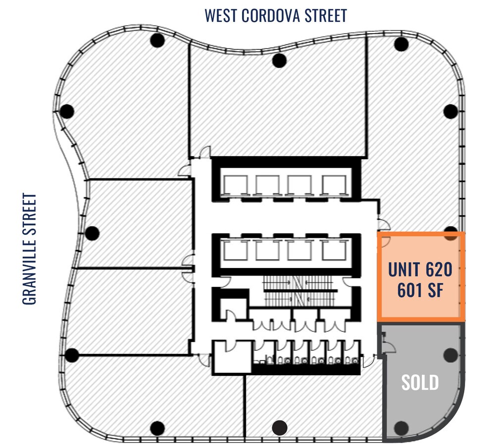 320 Granville St, Vancouver, BC V6B 0G5 - Unit 620 -  - Floor Plan - Image 1 of 3