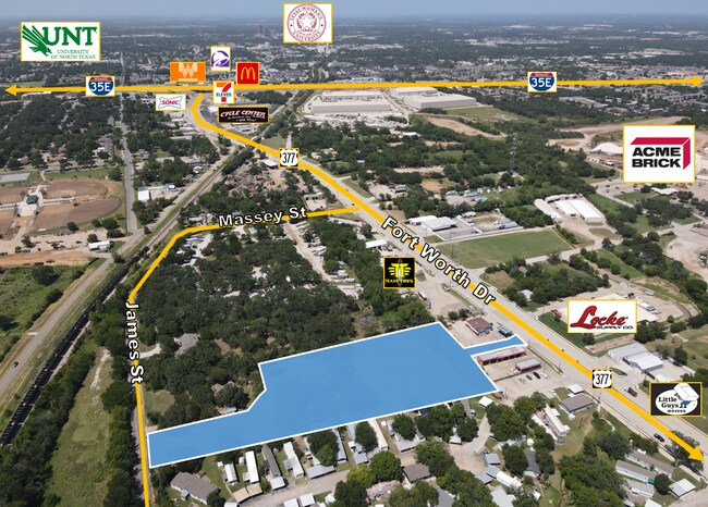 Plus de détails pour 2001 James St, Denton, TX - Terrain à louer
