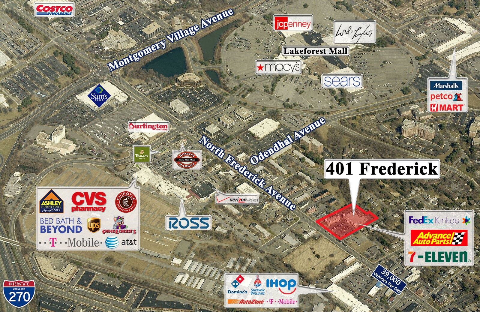 401 N Frederick Ave, Gaithersburg, MD à louer Aérien- Image 1 de 3