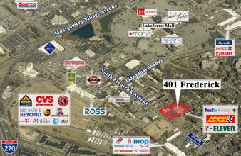 401 N Frederick Ave, Gaithersburg, MD - AERIAL  map view