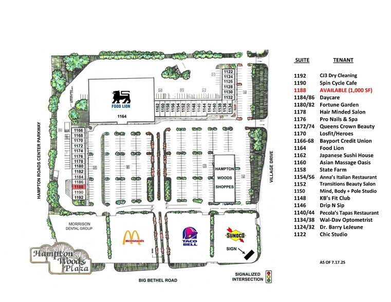 1122-1192 Big Bethel Rd, Hampton, VA à louer - Plan de site - Image 2 de 9