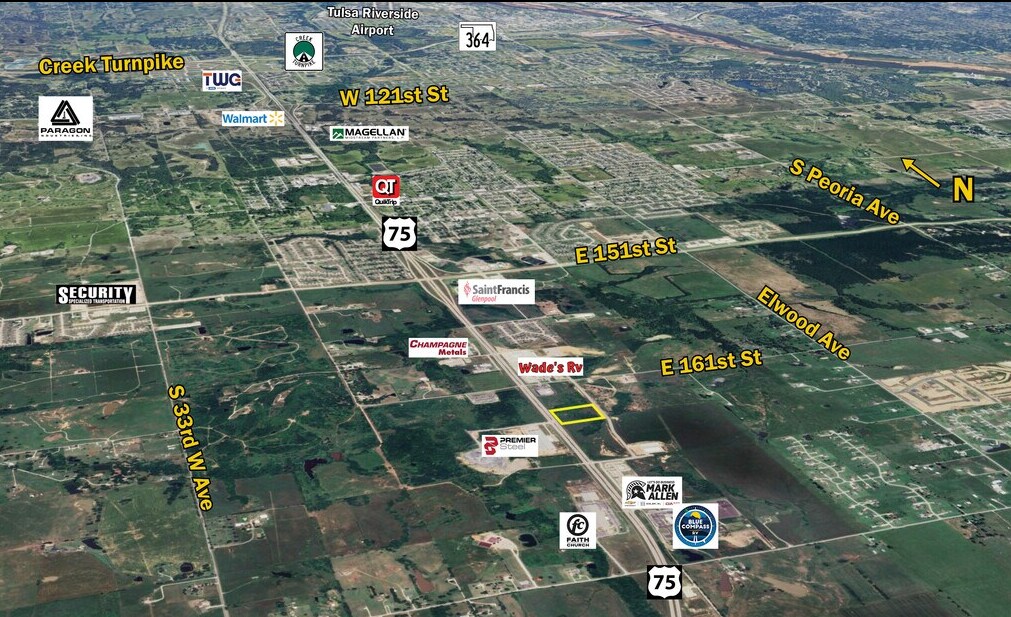 S Broadway St, Glenpool, OK for sale Aerial- Image 1 of 7