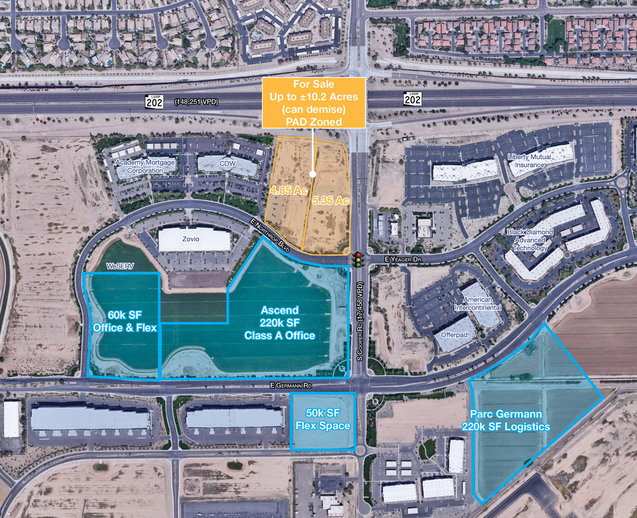 Loop 202 Fwy, Chandler, AZ for sale Aerial- Image 1 of 1