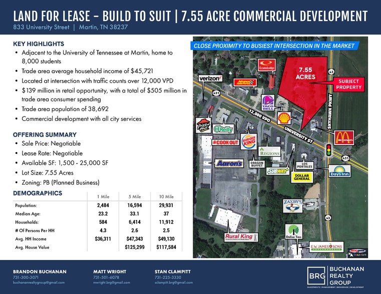 833 University St, Martin, TN for lease - Building Photo - Image 1 of 17