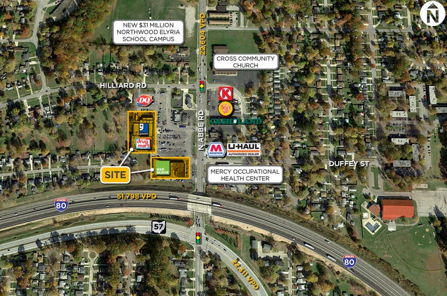 466-512 N Abbe Rd, Elyria, OH à louer - Aérien - Image 2 de 7