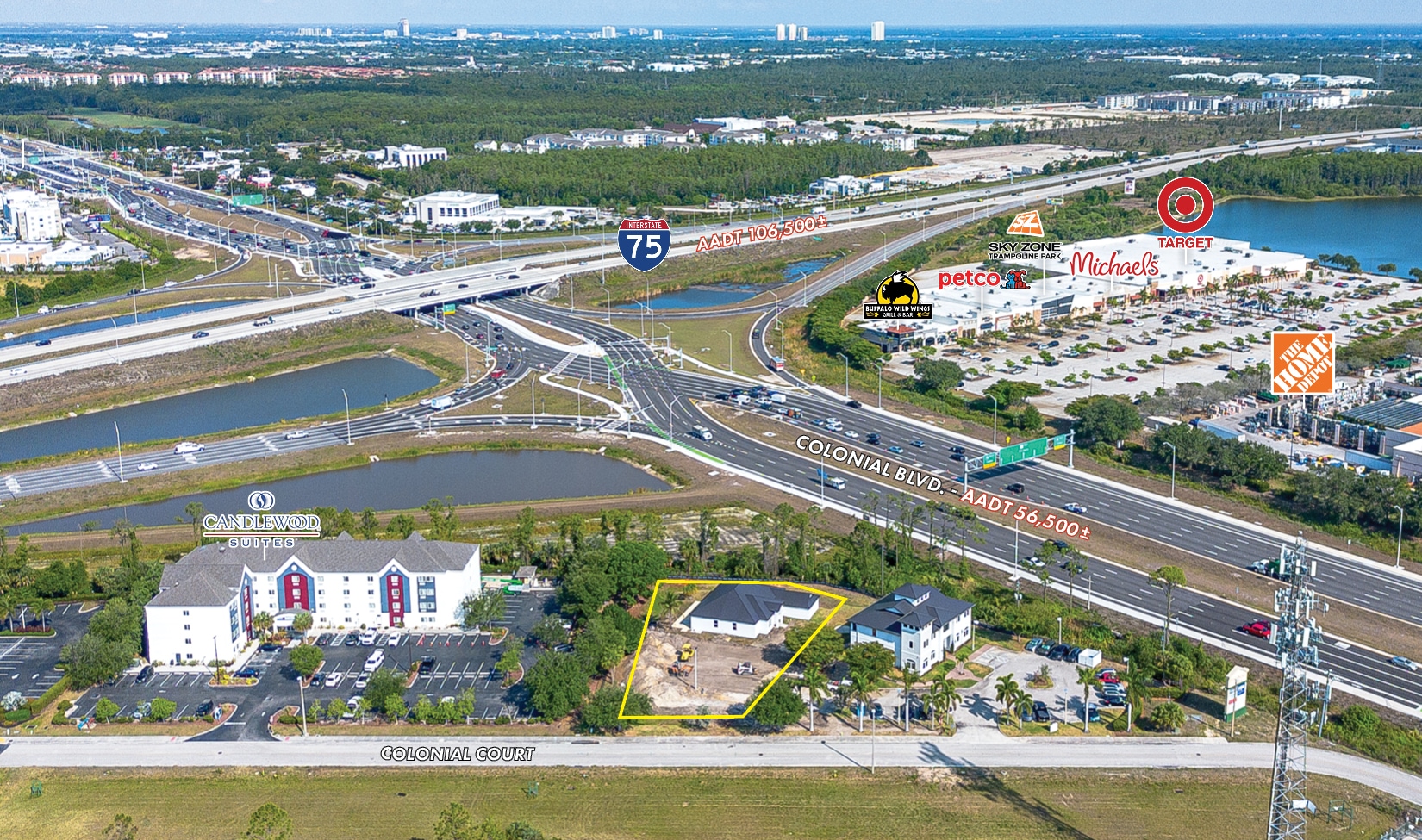 3614 Colonial Ct, Fort Myers, FL for lease Aerial- Image 1 of 7