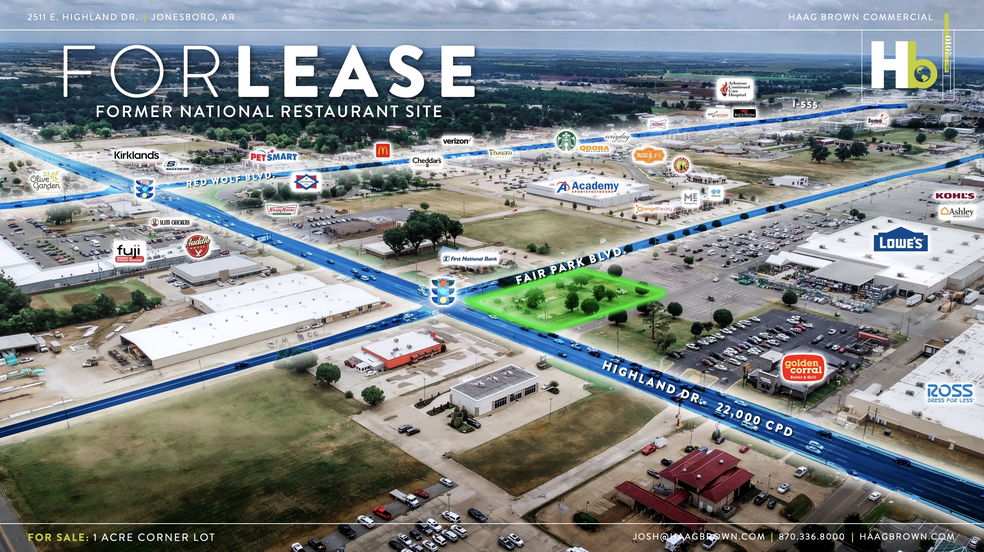 2511 E Highland Dr, Jonesboro, AR for lease - Aerial - Image 1 of 8