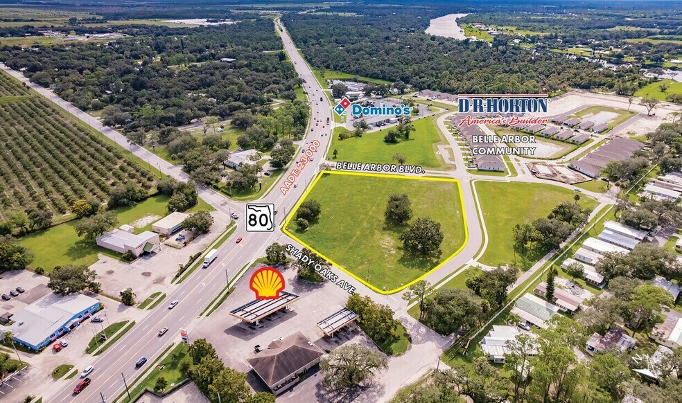 W. Hickpochee Ave. & Shady Oaks Ave, LaBelle, FL à vendre - Aérien - Image 2 de 7