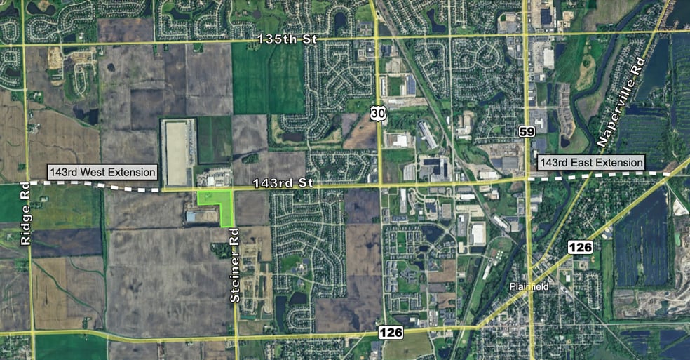 143 & S Steiner Rd, Plainfield, IL for sale - Aerial - Image 2 of 5