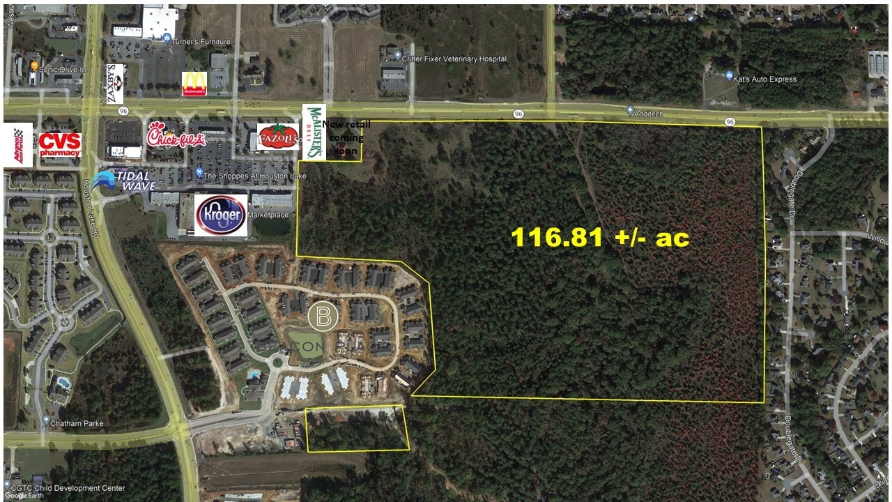 Hwy 96 & Houston Lake Rd, Warner Robins, GA for sale Aerial- Image 1 of 2