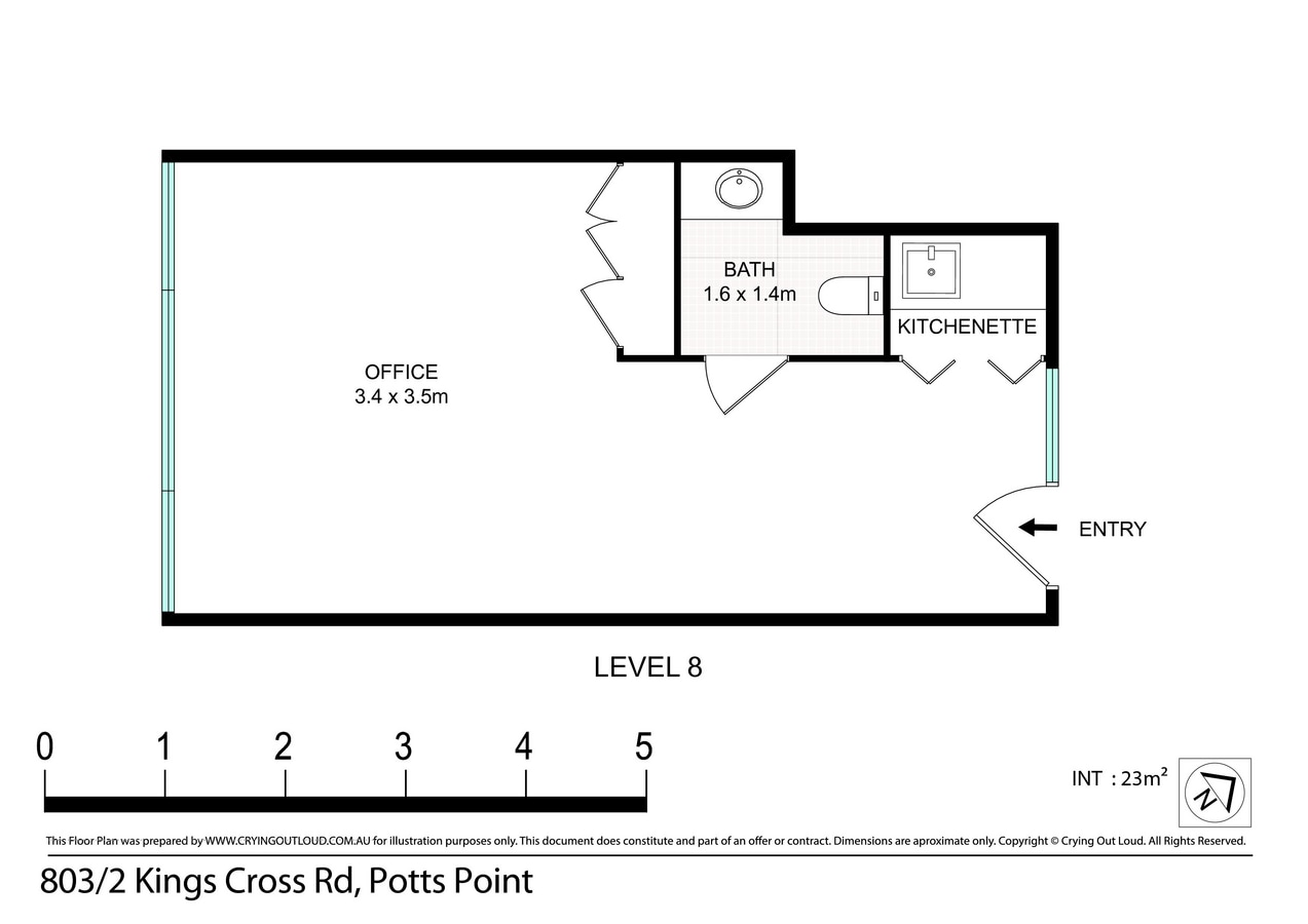2-14 Kings Cross Rd, Potts Point, NSW 2011 - Unité 8.03 -  - Plan d’étage - Image 1 of 3