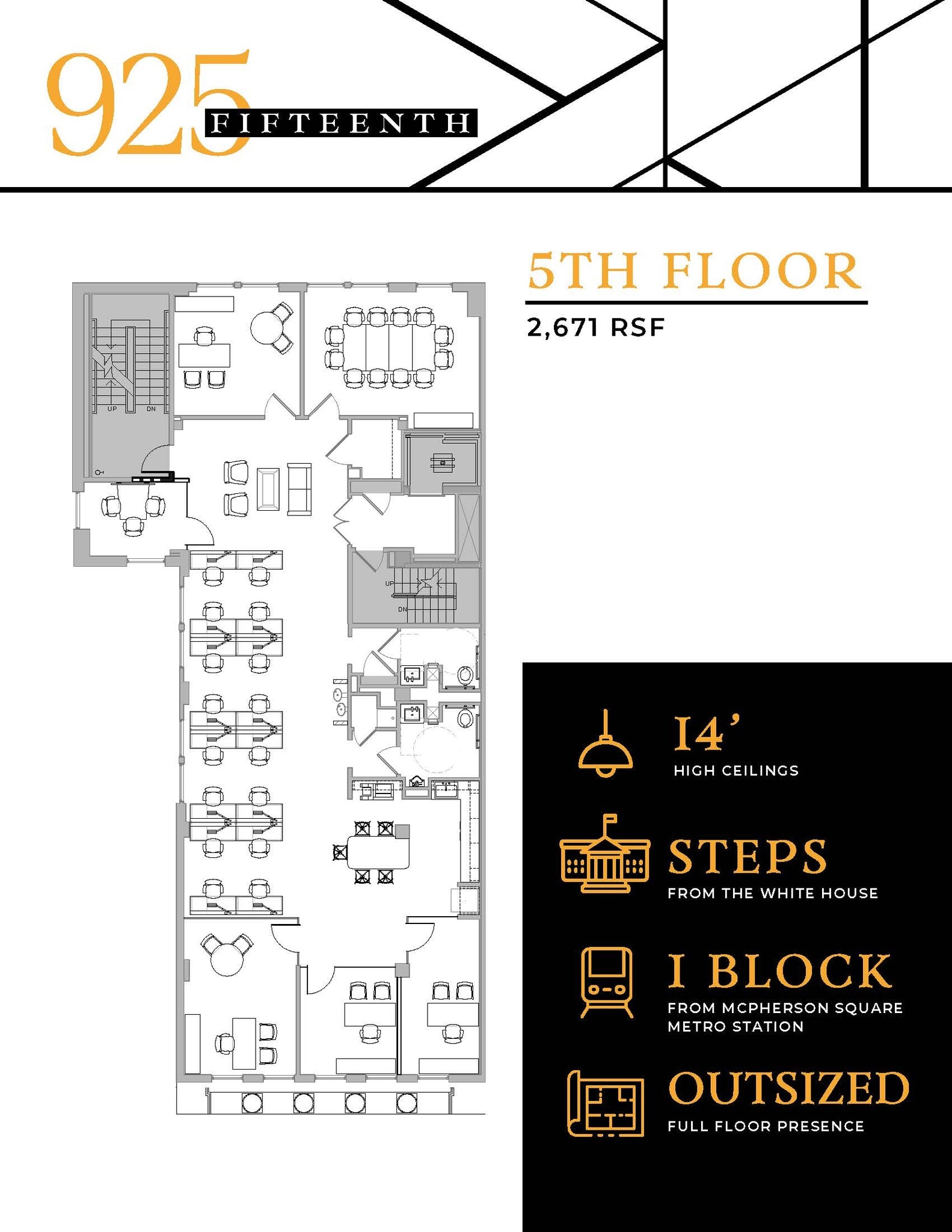 925 15th St NW, Washington, DC à louer Plan d’étage- Image 1 de 1