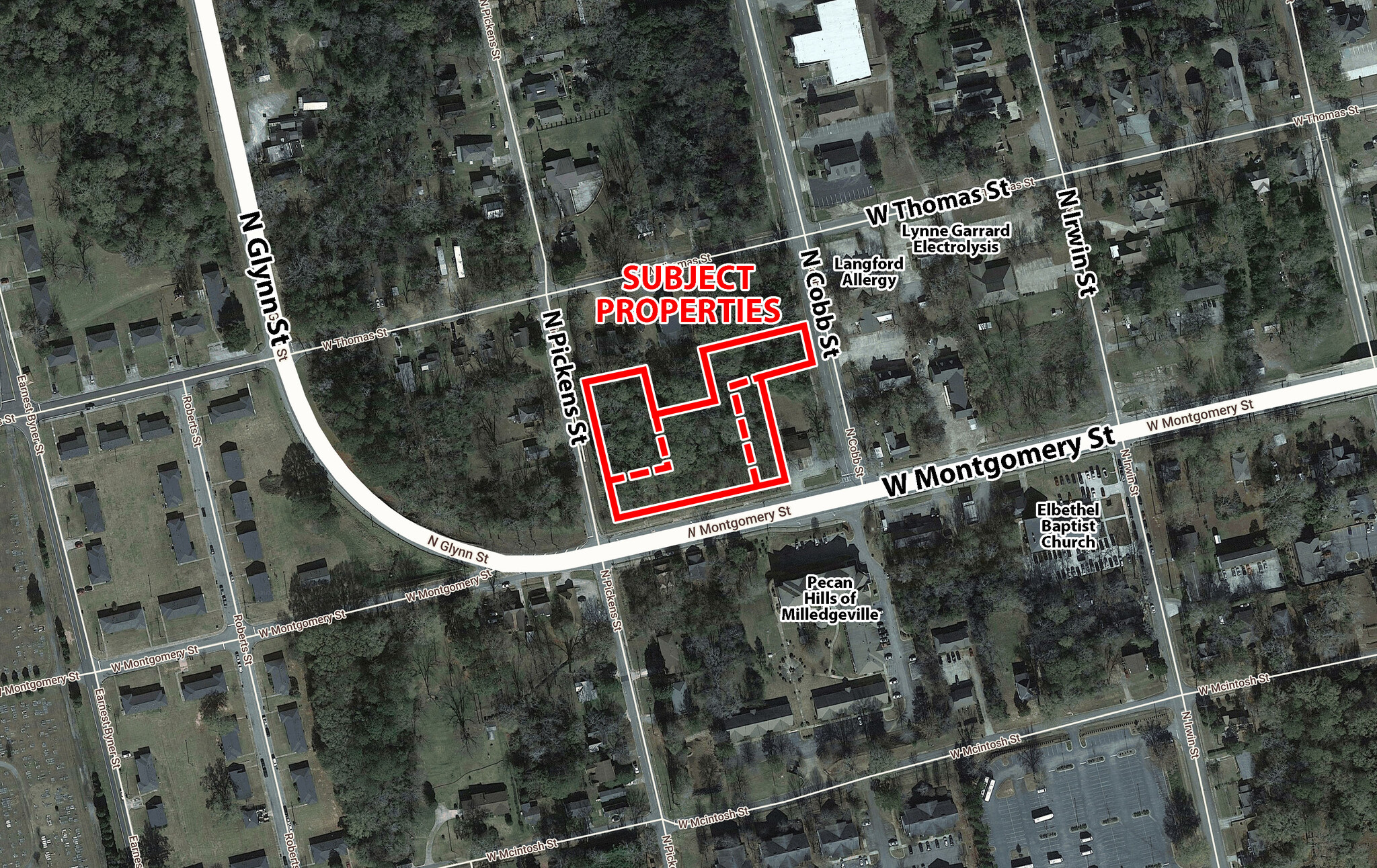 911 W Montgomery St, Milledgeville, GA for sale Aerial- Image 1 of 3