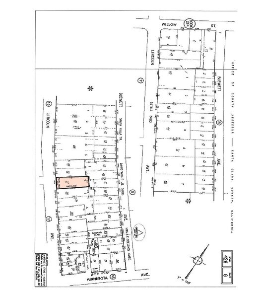 1302 Lincoln Ave, San Jose, CA à louer - Plan cadastral - Image 2 de 5