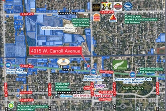 4015 W Carroll Ave, Chicago, IL - Aerial map view