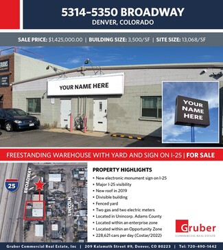 Plus de détails pour 5350 Broadway, Denver, CO - Industriel à vendre