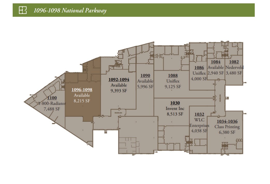 1026-1100 National Pky, Schaumburg, IL for lease Floor Plan- Image 1 of 1