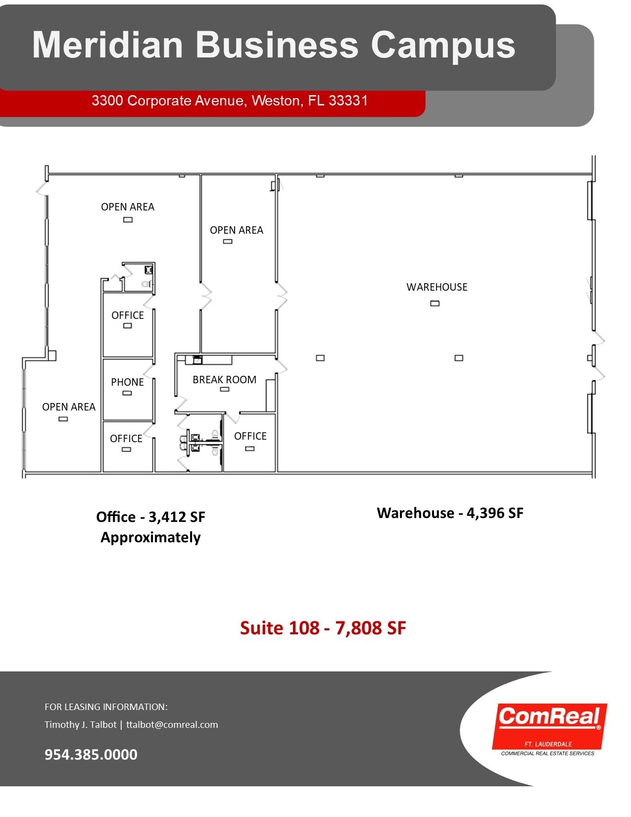 3360 Enterprise Ave, Weston, FL à louer Plan d’étage- Image 1 de 2