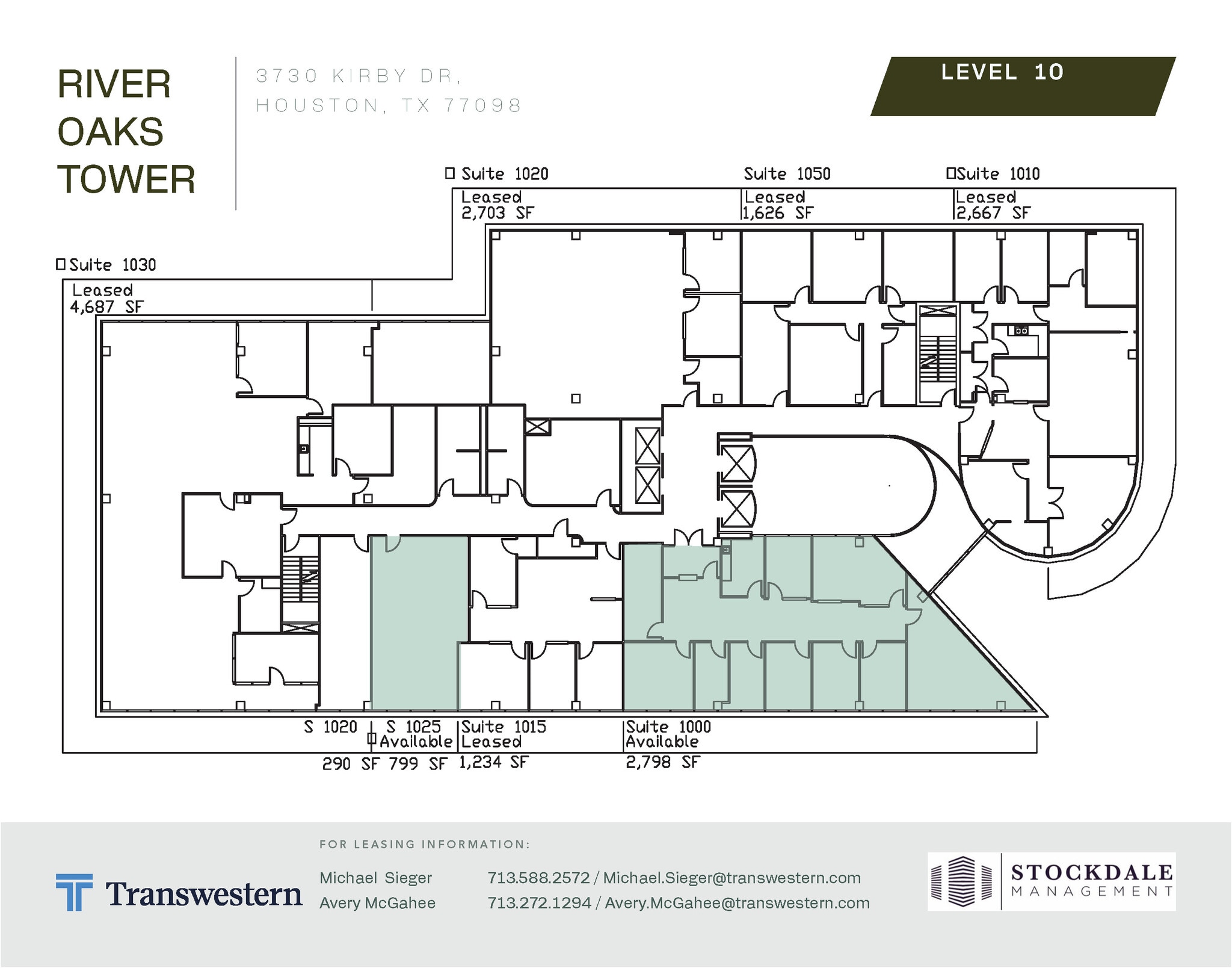 3730 Kirby Dr, Houston, TX à louer Plan d’étage- Image 1 de 1