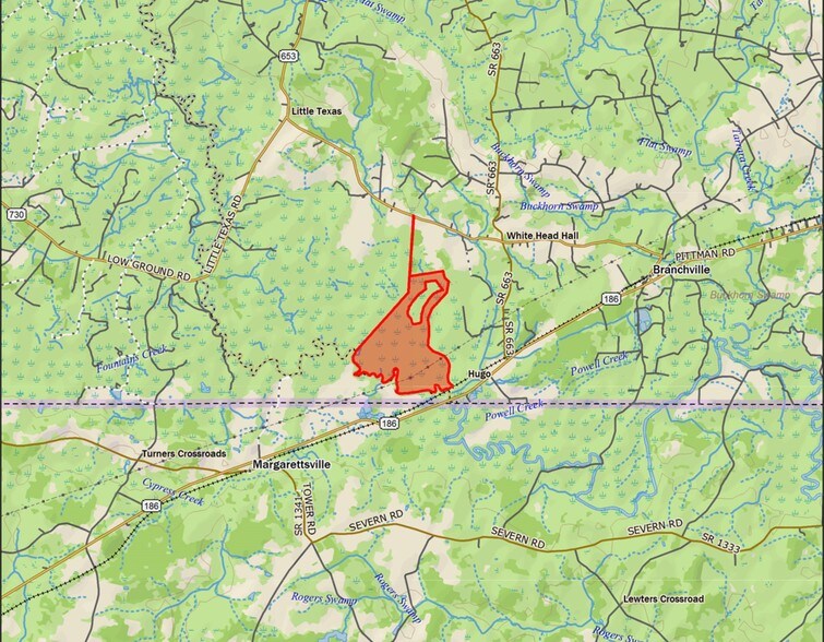 Whitehead Road & The Hall Rd, Branchville, VA à vendre - Photo principale - Image 1 de 1