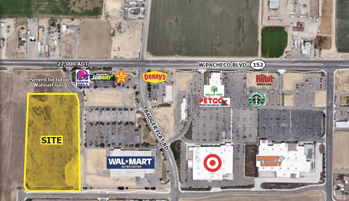 1575 W Pacheco Blvd, Los Banos, CA à vendre Aérien- Image 1 de 2