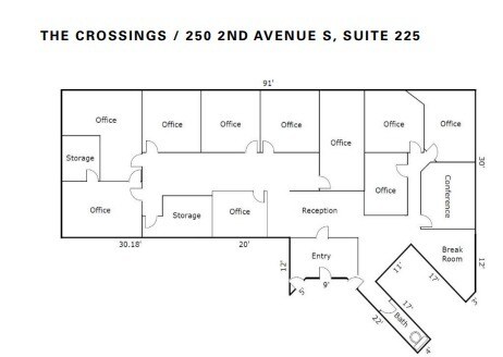 250 2nd Ave S, Minneapolis, MN 55401 - Unit 225 -  - Floor Plan - Image 1 of 1