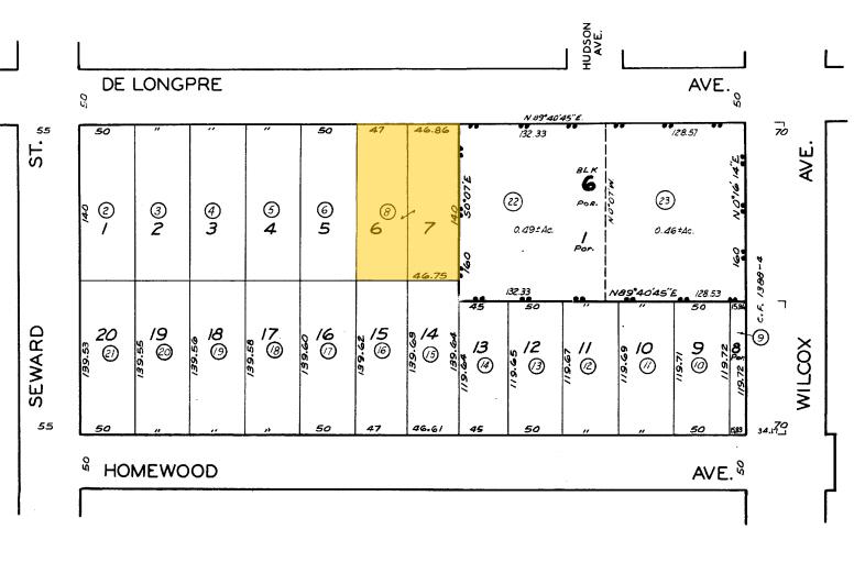 6544 De Longpre Ave, Los Angeles, CA à vendre - Plan cadastral - Image 2 de 2