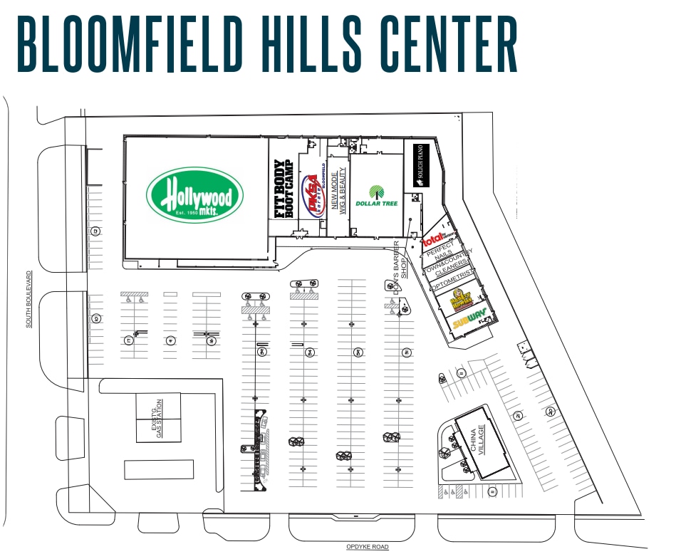 1525-1619 S Opdyke Rd, Bloomfield Hills, MI à louer Plan d’étage- Image 1 de 1