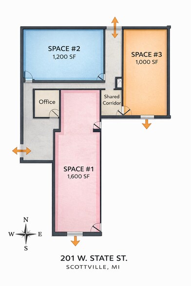 201 W State St, Scottville, MI à louer - Plan d’étage - Image 2 de 5
