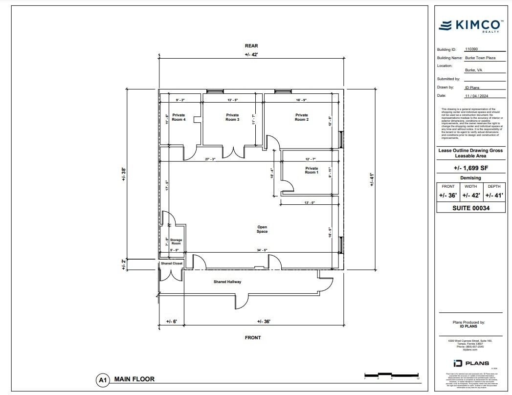 9568-9598 Old Keene Mill Rd, Burke, VA à louer Plan d’étage- Image 1 de 1