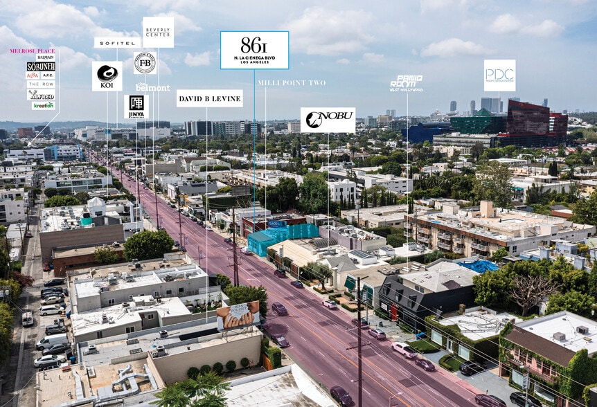 861 N La Cienega Blvd, Los Angeles, CA for lease - Aerial - Image 2 of 16