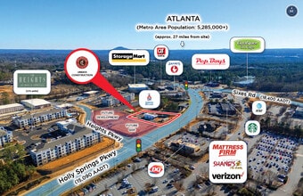 1121 Heights Pky, Canton, GA - Aérien  Vue de la carte