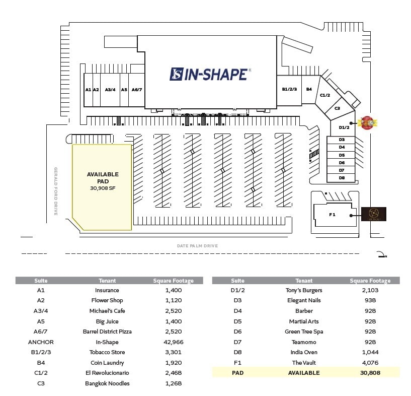 35871-35963 Date Palm Dr, Cathedral City, CA à louer Plan de site- Image 1 de 1