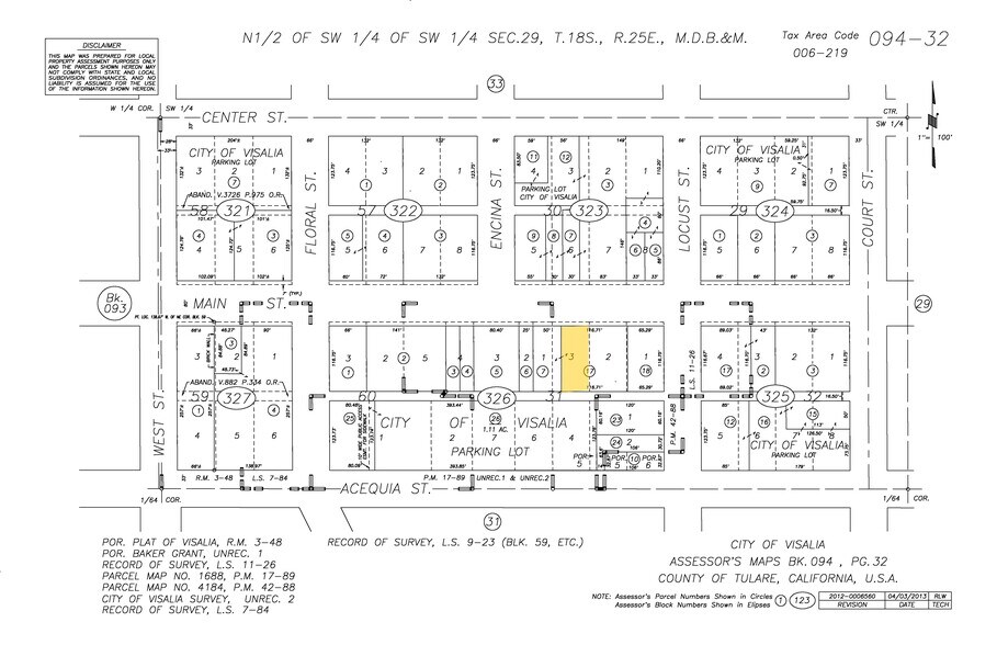 213-217 W Main St, Visalia, CA for sale - Plat Map - Image 2 of 24