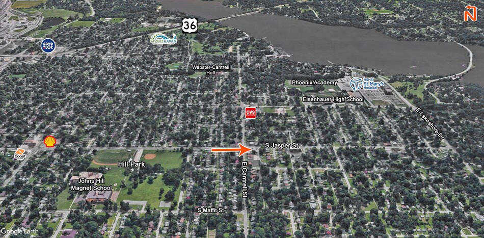 801 S Jasper St, Decatur, IL à vendre - Aérien - Image 2 de 3
