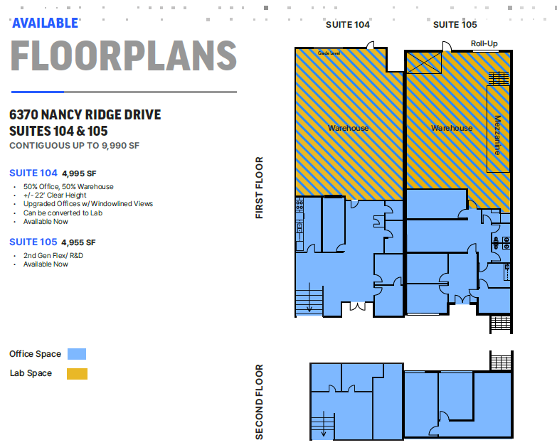 6310 Nancy Ridge Dr, San Diego, CA à louer Plan d’étage- Image 1 de 1