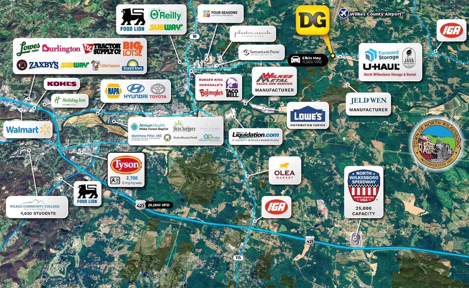 Elkin Hwy & River rd, North Wilkesboro, NC à vendre - Aérien - Image 2 de 2