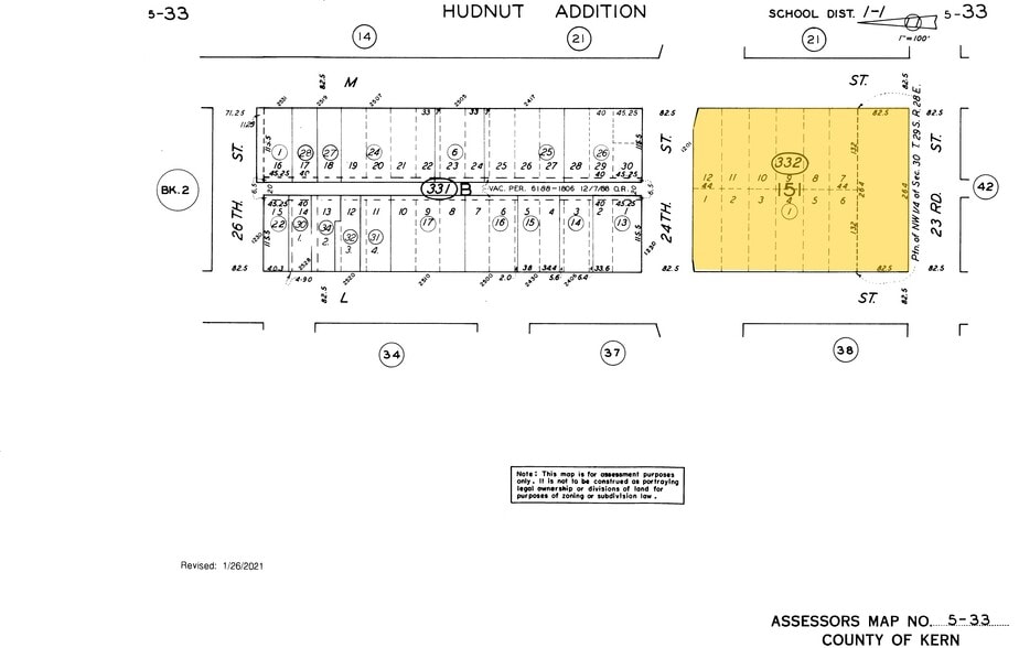 1201A 24th St, Bakersfield, CA for sale - Plat Map - Image 3 of 3