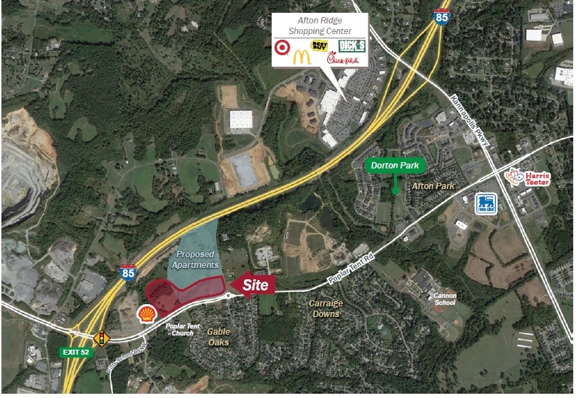 6841 Poplar Tent Rd, Concord, NC for sale Aerial- Image 1 of 3