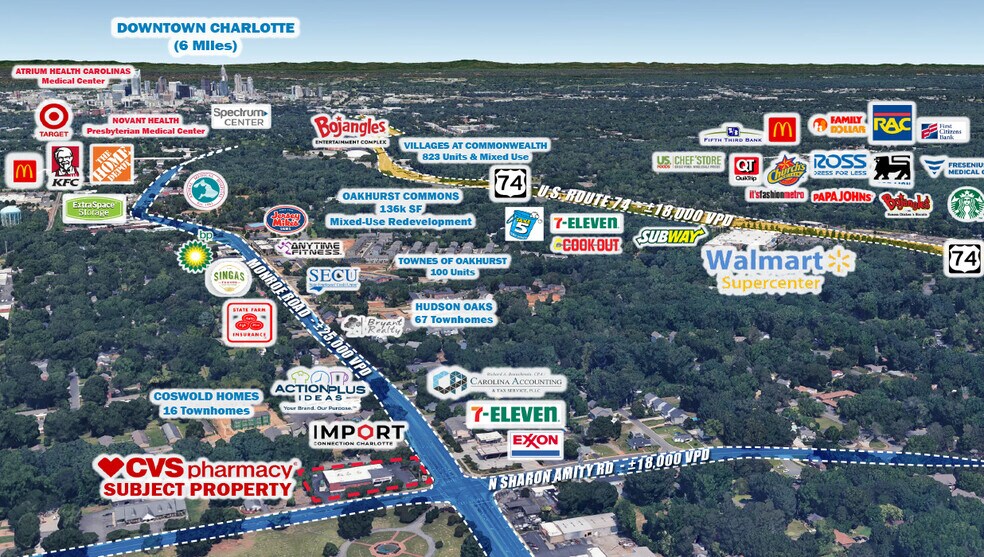 2035 N Sharon Amity Rd, Charlotte, NC à vendre - Photo du bâtiment - Image 2 de 2