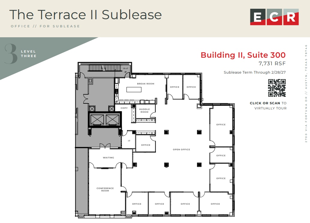 2700 Via Fortuna Drive, Austin, TX à louer Plan d’étage- Image 1 de 1