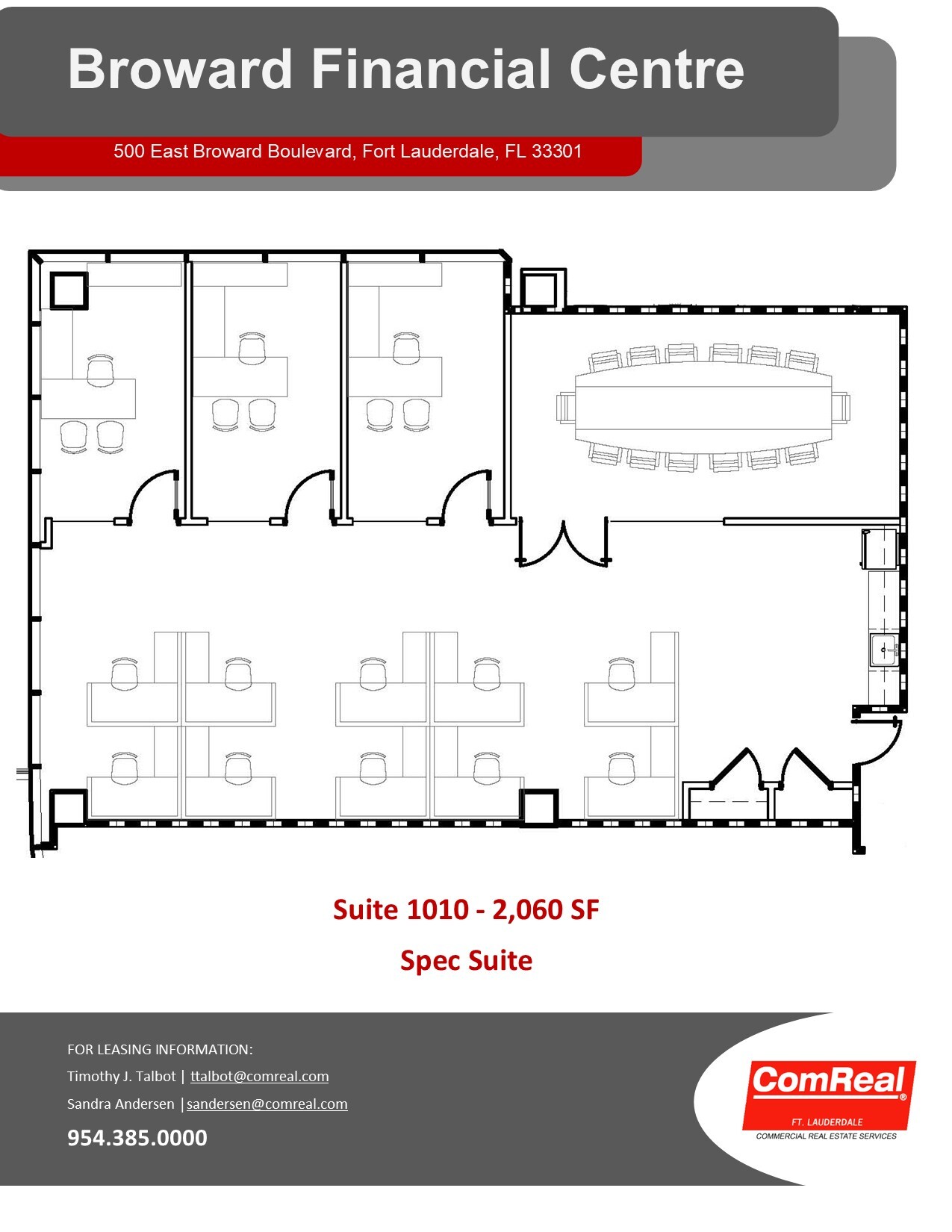 500 E Broward Blvd, Fort Lauderdale, FL à louer Plan d’étage- Image 1 de 1