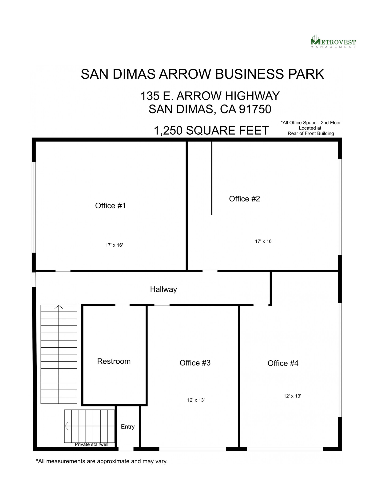 109-155 E Arrow Hwy, San Dimas, CA à louer Plan d’étage- Image 1 de 1