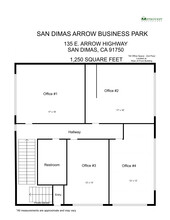 109-155 E Arrow Hwy, San Dimas, CA à louer Plan d’étage- Image 1 de 1