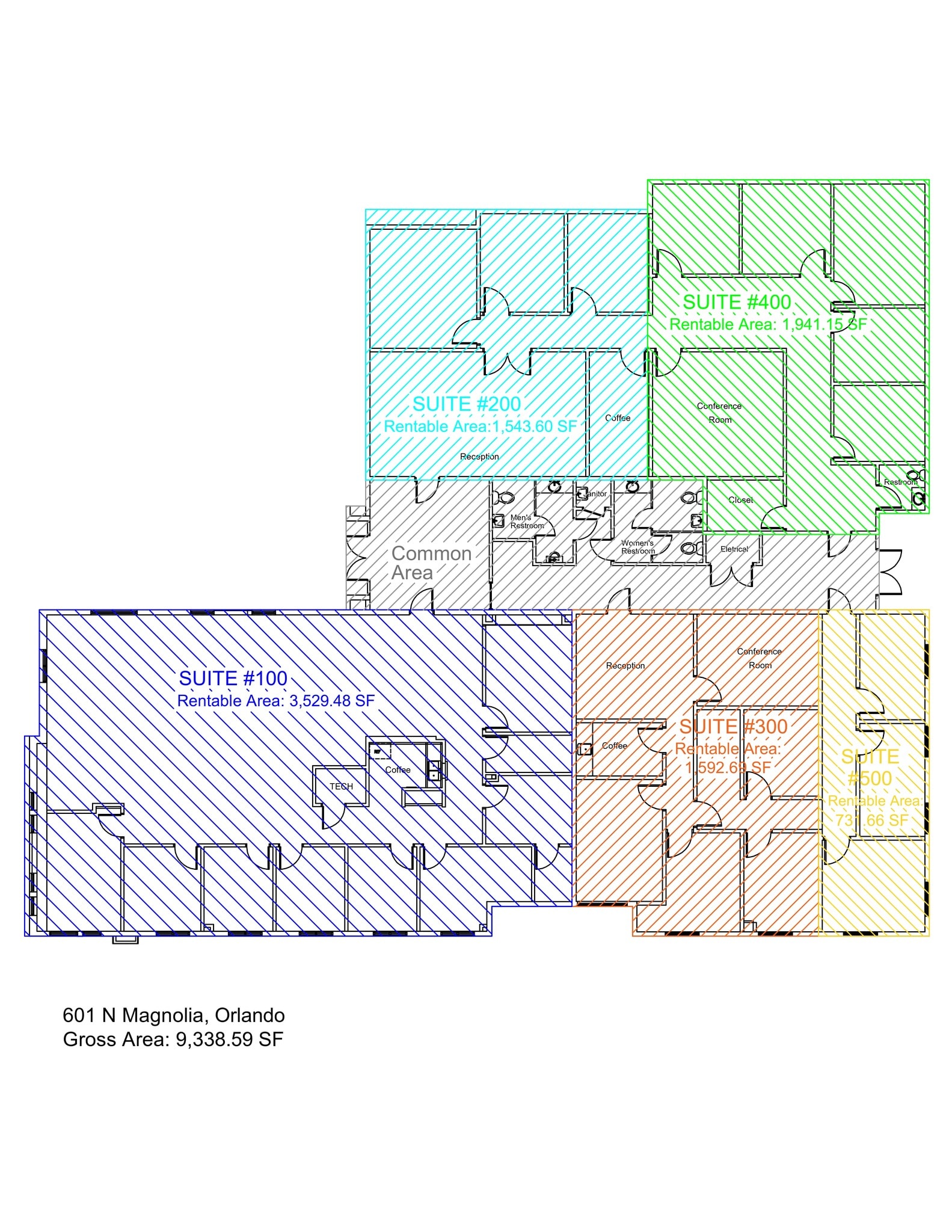 601 N Magnolia Ave, Orlando, FL à louer Plan de site- Image 1 de 1