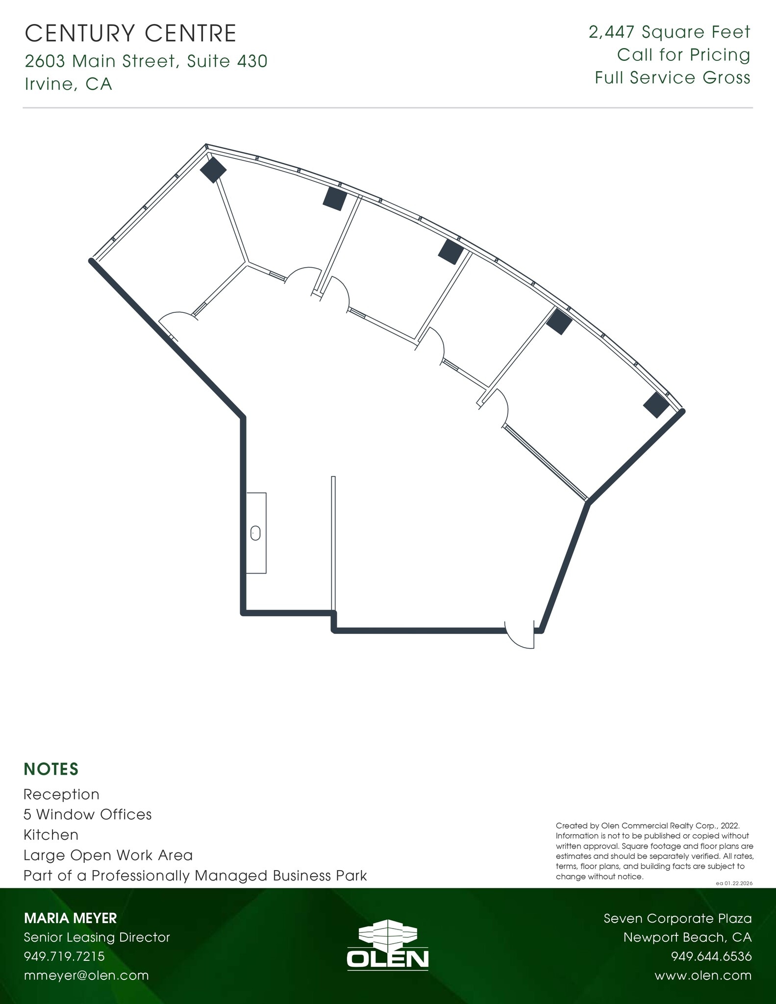 2601-2603 Main St, Irvine, CA à louer Plan d’étage- Image 1 de 1